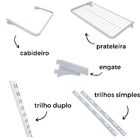 Cabideiro Arara Closet Casal Prateleira Aço Aramado - 1,00m Br