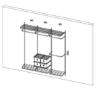 Cabideiro Arara Closet Casal Prateleira Aço Aramado - 1,90m Br