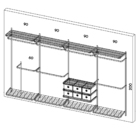 Cabideiro Arara Closet Casal Prateleira Aço Aramado - 3,70m Br
