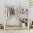 Cabideiro Arara Criança 4 Prateleiras Montessori Madeira Natu