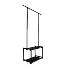 Cabideiro Arara De Roupa 2 Prateleiras Sapateira Organizador