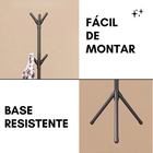 Cabideiro Chão Mancebo Roupas Cabide Suporte Organizador Preto