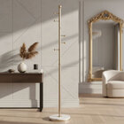 Cabideiro De Chão Em Metal E Mármore Dourado E Branco 177cm M