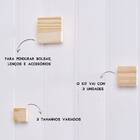 Cabideiro De Madeira Quadrado 3 Unidades