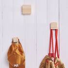 Cabideiro De Madeira Quadrado 3 Unidades