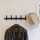 Cabideiro de Parede 6 Ganchos Aço Preto CABT-06 Brasforma