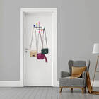 Cabideiro De Parede Aramado Preto 6 Ganchos Pontas Coloridas