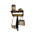 Cabideiro De Parede Com Prateleira 60cm De Madeira Maciça