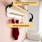 Cabideiro De Parede Com Prateleira Auxiliar - Olivia