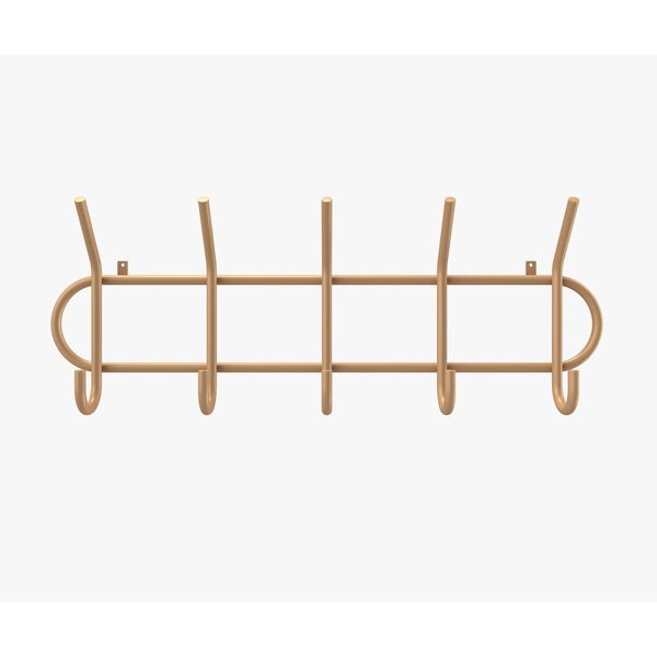 Cabideiro De Parede Horizontal 5 Ganchos Alpi Gold