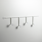 Cabideiro de Parede Lapa 4 Ganchos Aço Branco Éntona Decor