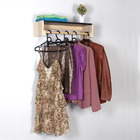 Cabideiro De Parede Lavanderia Closet E Loja Pinus E Preto