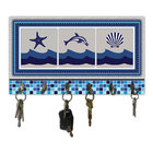 Cabideiro De Parede Porta Chaves Toalhas Linha Náutica Marinh