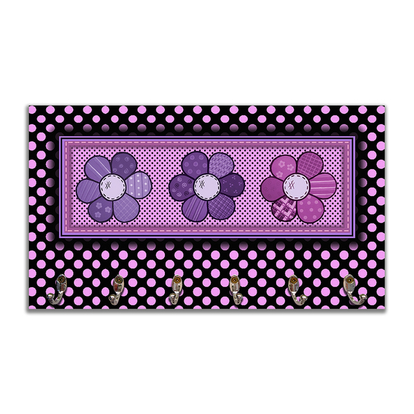 Cabideiro De Parede Porta Colar Chaves Cintos Toalhas Flores