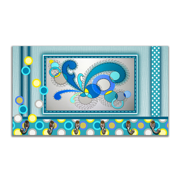 Cabideiro De Parede Porta Colar Chaves Cintos Toalhas Ondas D