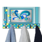 Cabideiro De Parede Porta Colar Chaves Cintos Toalhas Ondas D