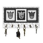 Cabideiro De Parede Porta Colar Chaves Cintos Toalhas Tulipa