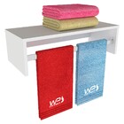 Cabideiro De Parede Prateleira Em Mdf Com Tubo De Alumínio 59