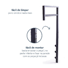 Cabideiro de Parede Suspenso Metal Preto Oikos