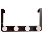 Cabideiro De Porta Em Metal Com 4 Ganchos  Preto