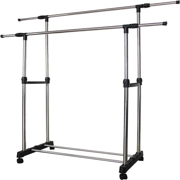 Cabideiro Duplo Arara Guarda Roupas Grande Inox Sapateira Por