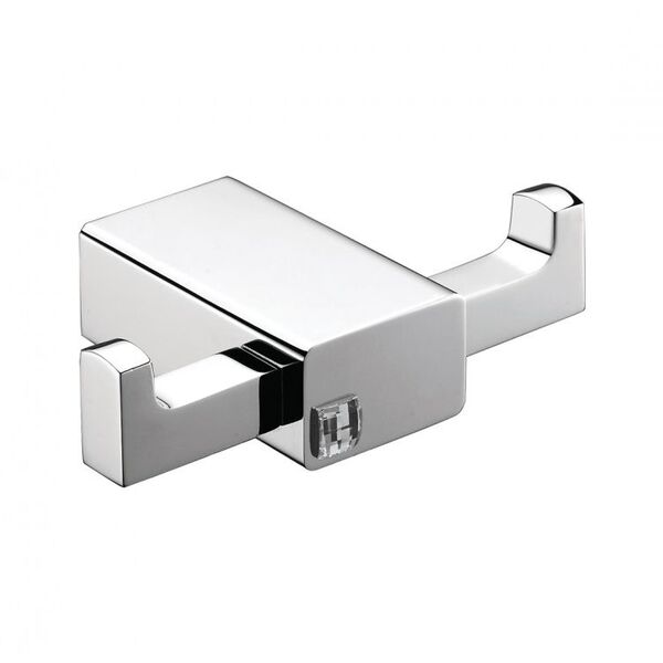 Cabideiro Duplo - Cabide  Cromado Com Cristal Swarovski  Quad