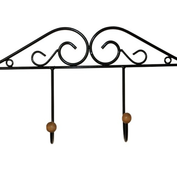 Cabideiro Ferro 4 Lugares Preto 60 Cm