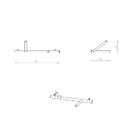 Cabideiro Horizontal Mini 2 Ganchos London Preto