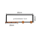 Cabideiro Industrial Dual Com Prateleira Em Aço Preto E Madei