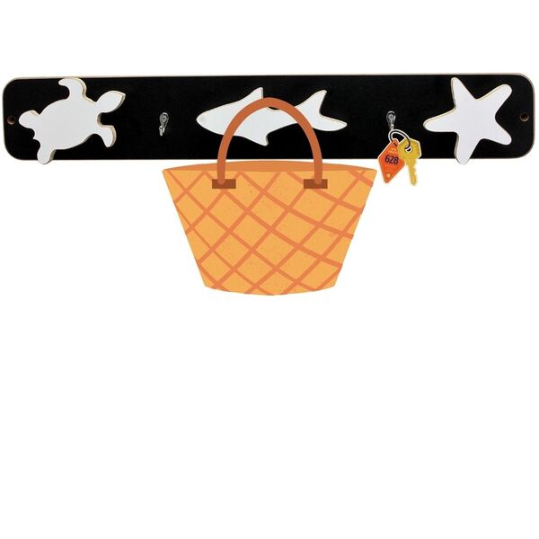 Cabideiro Infantil Para Porta Ou Parede Tema Animais Mar
