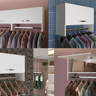 Cabideiro Madeira Parede P/ Lojas Branco