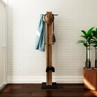 Cabideiro Multiuso 6 Pontas Az1018 Nogal/preto - Tecno Mobili