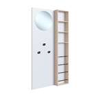 Cabideiro Organizador Com Espelho Flow Branco E Nature 180 Cm