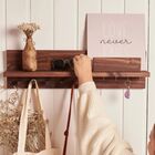 Cabideiro Organizador De Entrada Com Porta Chaves E Prateleir