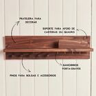 Cabideiro Organizador De Entrada Com Porta Chaves E Prateleir