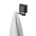 Cabideiro para Banheiro Duplo Black Square Preto Fosco Future