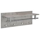 Cabideiro Parede 1 Prateleira 4 Cabides Madeira Ulf Concreto