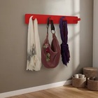 Cabideiro Parede Porta Bolsas Mochila Toalhas Pinos Vermelho