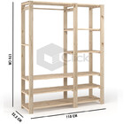 Cabideiro Pinus Duplo Arara Roupa Quarto