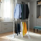 Cabideiro Piso Chão Arara Camiseiro Desmontável Duplo Branco