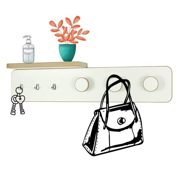 Cabideiro Porta Chave Organizador De Bolsa Chave Casaco Boné