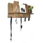 Cabideiro Suspenso Multiuso 05 Ganchos Pinus Verniz Ipê