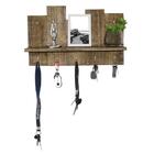 Cabideiro Suspenso Multiuso 05 Ganchos Pinus Verniz Ipê