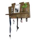 Cabideiro Suspenso Multiuso 05 Ganchos Pinus Verniz Ipê