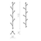 Cabideiro Vertical 6 Ganchos Bali Gold