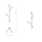 Cabideiro Vertical Mini 2 Ganchos London Gold