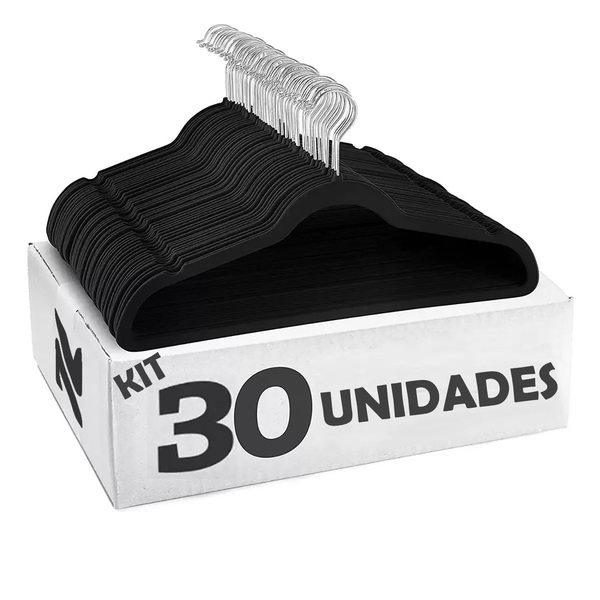 Cabides De Veludo Adulto Fino Antideslizante Roupas 30 Peças