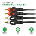Cabo 2+2 Rca Áudio Vídeo 1,5 Metros Gold 24k Profissional