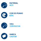 Cabo / Suporte Castor Para Rolo Pintura 23cm