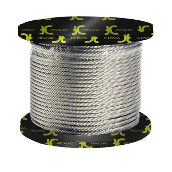 Cabo Aço Revestido Pvc Cristal Guarda Corpo 1/8 X 4,8mm 100 M